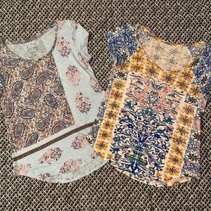 Lot of 2 Lucky Brand Short-Sleeve Tshirts Size Medium